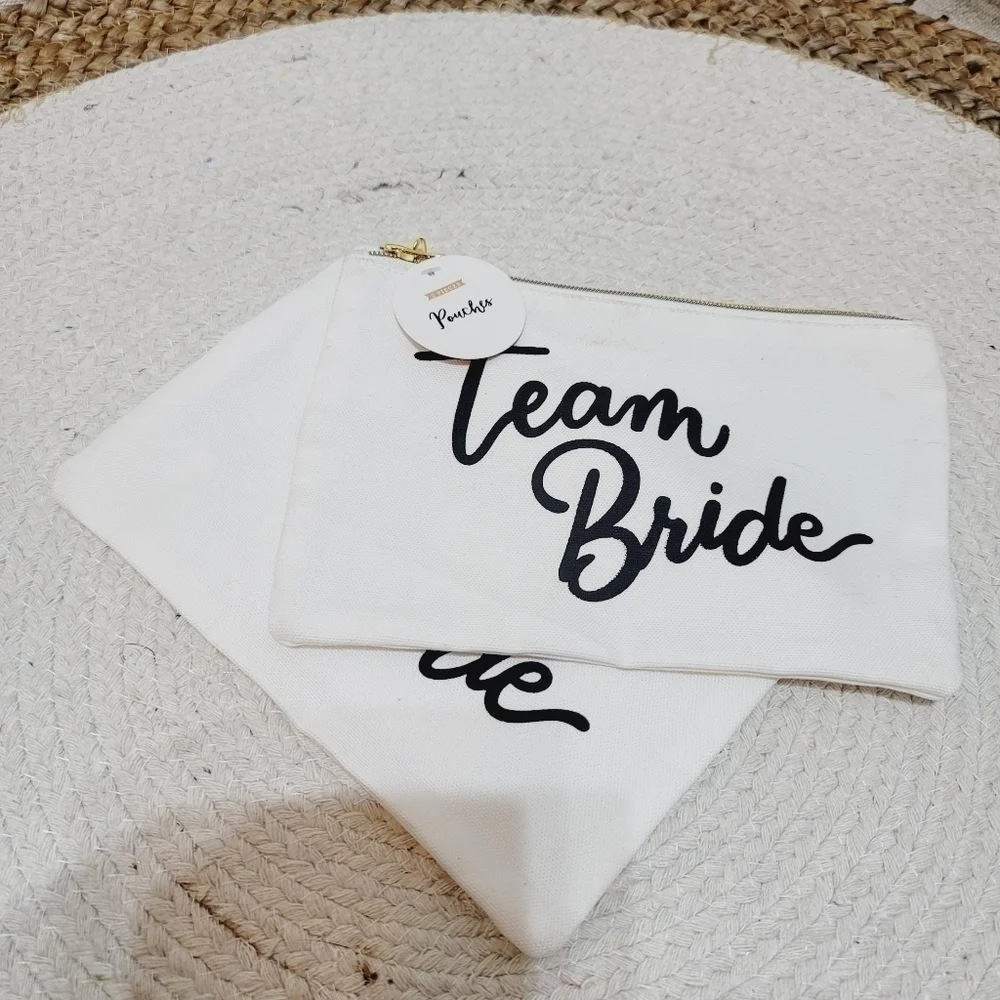 2 PACK OF TEAM BRIDE POUCHES, NEW W TAGS